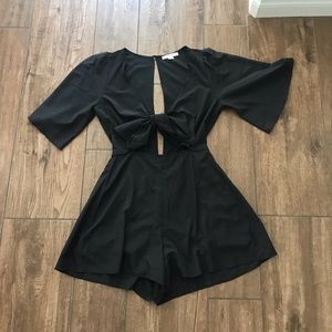 Plunge neck romper